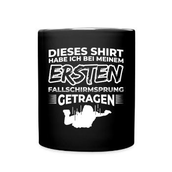 Mon premier saut en parachute - Mug uni - noir - Devant