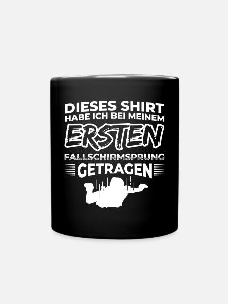 Mein Erster Fallschirmsprung - Tasse einfarbig - Schwarz