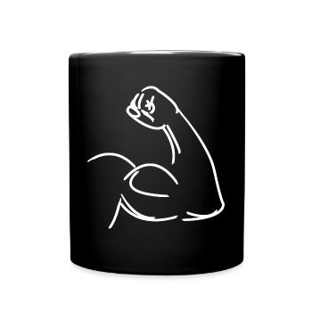 Exercise Muscle Biceps Vector Graphic - Full Colour Mug - black - Front
