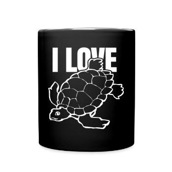 I love turtles I love turtles gift - Full Colour Mug - black - Front