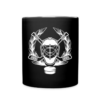 Eishockey Eis Hockey Wintersport Winter Geschenk - Tasse einfarbig - Schwarz - Vorne