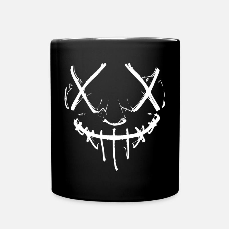 Masque d’horreur effrayant Optique de purge d’Halloween - Mug uni - noir