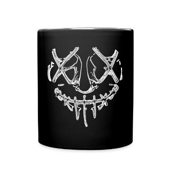 gruseliges Horror Gesicht Maske Halloween Clown - Tasse einfarbig - Schwarz - Vorne