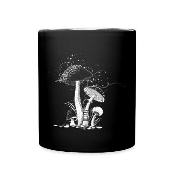 quatre champignons - Mug uni - noir - Devant