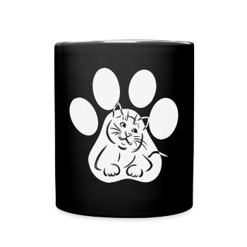 Cat Paw Cat in Paw Gift - Full Colour Mug - black - Front