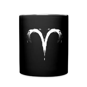 Sternzeichen Widder Aris Symbol Weiß Vektor Neu - Tasse einfarbig - Schwarz - Vorne