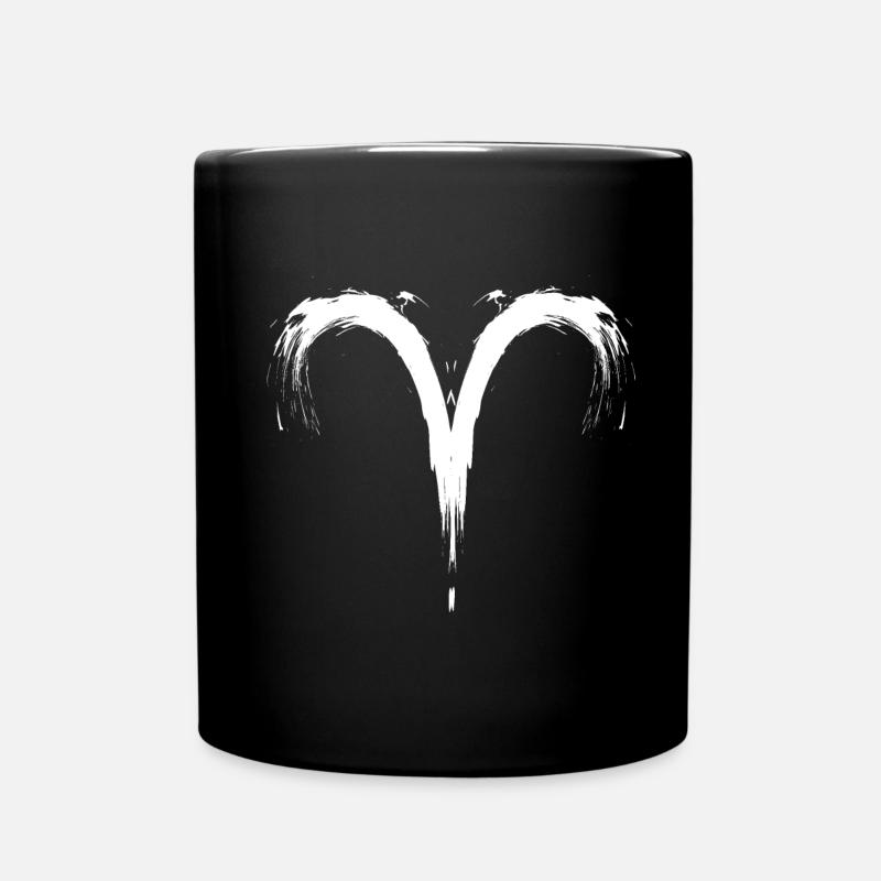 Zodiac Aries Aris Symbole Blanc Vector Nouveau - Mug uni - noir
