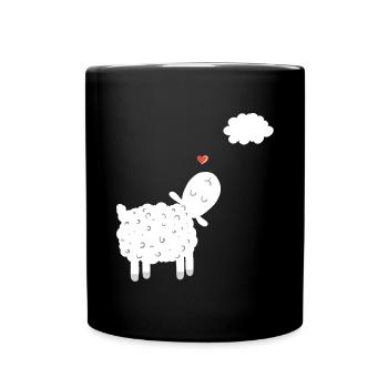Sheep With Cloud In Love I In Love With Sheep Gift - Full Colour Mug - black - Front