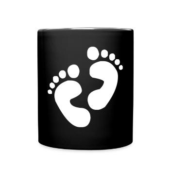 Empreintes de pas pieds - Mug uni - noir - Devant
