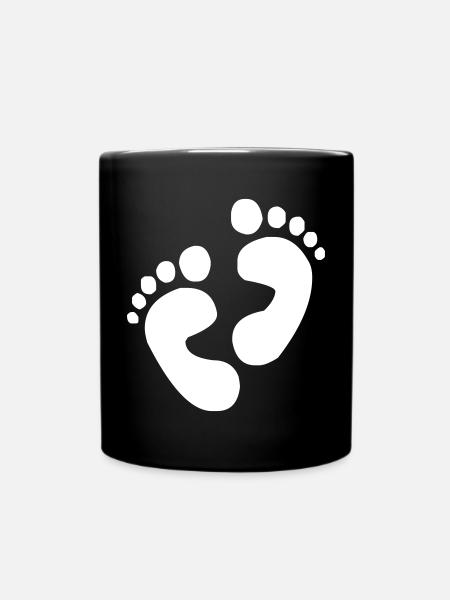 Empreintes de pas pieds - Mug uni - noir