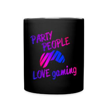 Party Gaming Gamer Gay Videogames Funny Gift - Full Colour Mug - black - Front