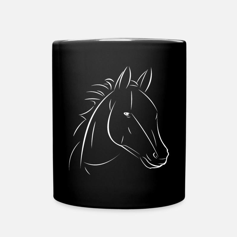 Horse Line Drawing Contrast - Full Colour Mug - black