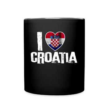 Croatia flag national flag heart gift idea - Full Colour Mug - black - Front