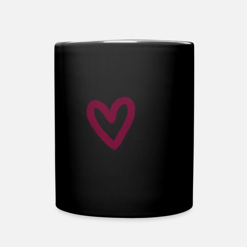 Rose heart - Tasse einfarbig - Schwarz