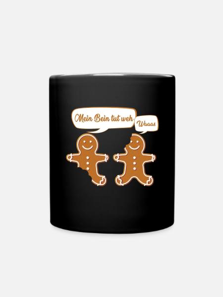 Lebkuchen Weihnachten - Lustiger Spruch - Tasse einfarbig - Schwarz