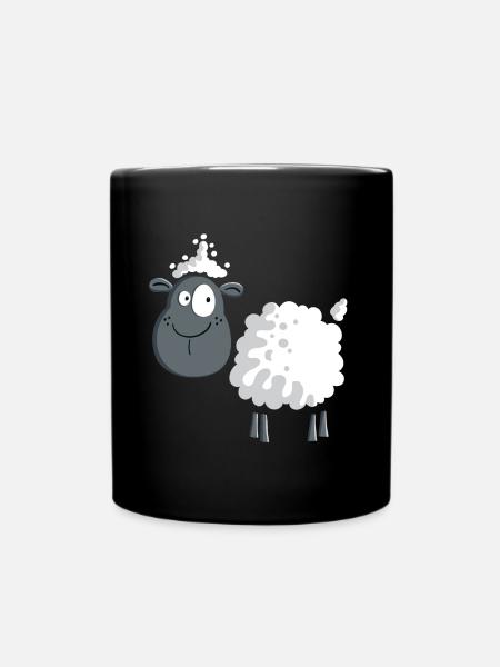 Schaf auf der Weide - Tasse einfarbig - Schwarz