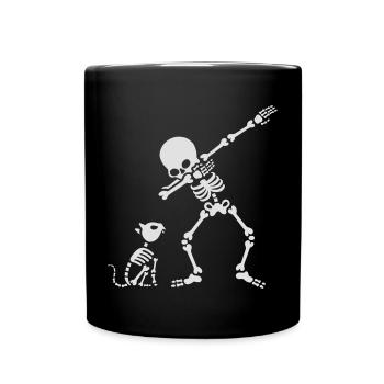 Dab dabbing skeleton Pet Cat Bones - Tasse einfarbig - Schwarz - Vorne