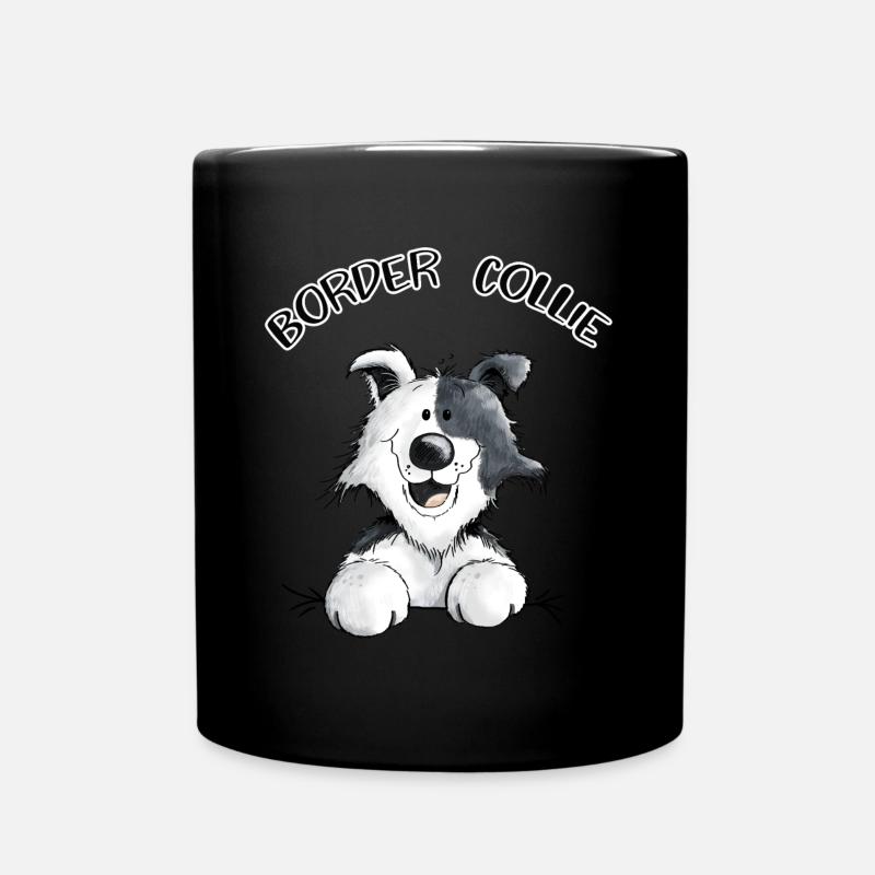 Abenteuerlustiger Border Collie - Tasse einfarbig - Schwarz