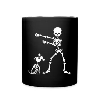 Flossing floss like a boss squelette chien danse - Mug uni - noir - Devant