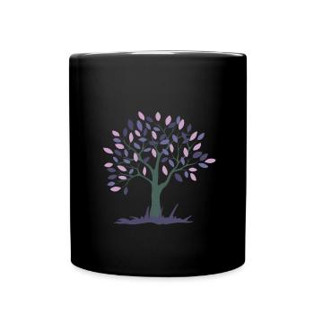 Baum mit rosa und lila Blättern - Tasse einfarbig - Schwarz - Vorne