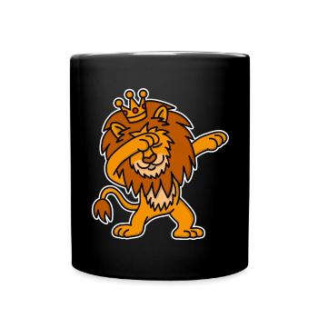 Dabbing Löwe Niederländisch Königstag Krone König - Tasse einfarbig - Schwarz - Vorne