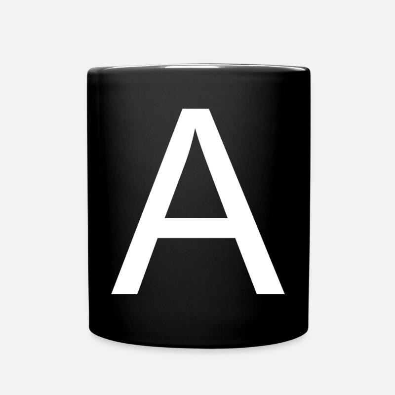 Buchstabe A - Tasse einfarbig - Schwarz