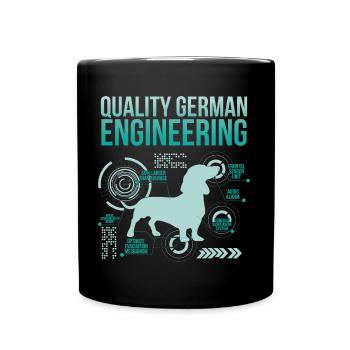 Lustiger Wiener-Hund Witz Sarkastischer Dackel - Tasse einfarbig - Schwarz - Vorne