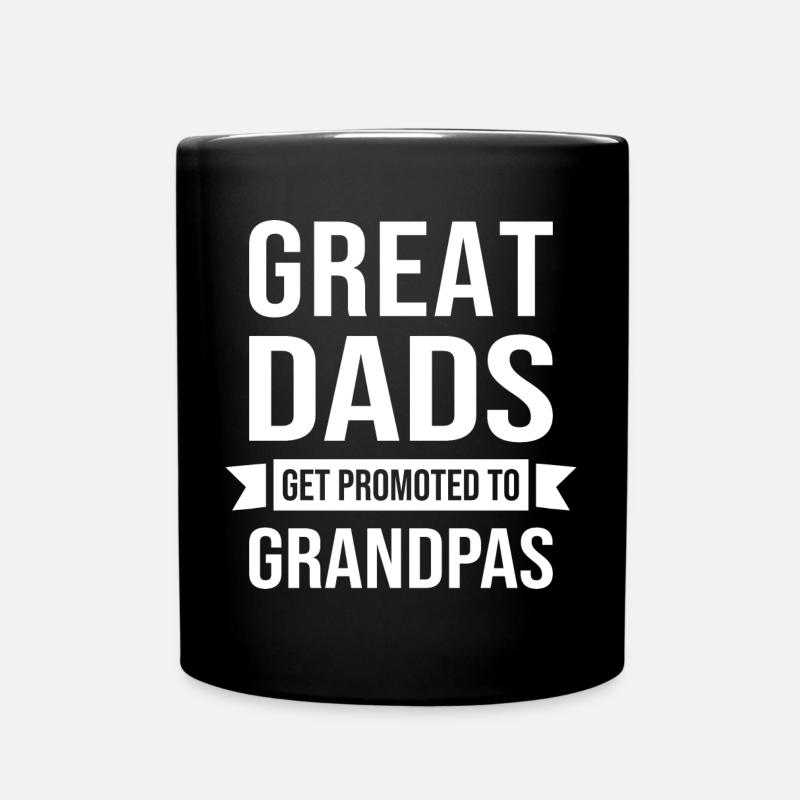 Great Dad promoted Grandpa befördert - Tasse einfarbig - Schwarz