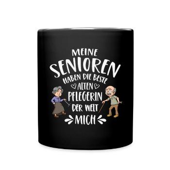 Beste Altenpflegerin der Welt - Tasse einfarbig - Schwarz - Vorne