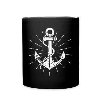 Anchor Sea Marine Navy Sail Sailing Cruise Gift - Full Colour Mug - black - Front