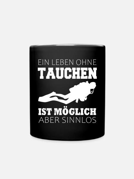 Taucher Tauchen - Tasse einfarbig - Schwarz