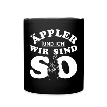 Äppler und ich wir sind so - Tasse einfarbig - Schwarz - Vorne