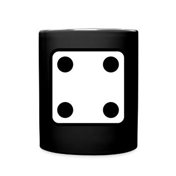 Dice number 4 dice game gift idea - Full Colour Mug - black - Front