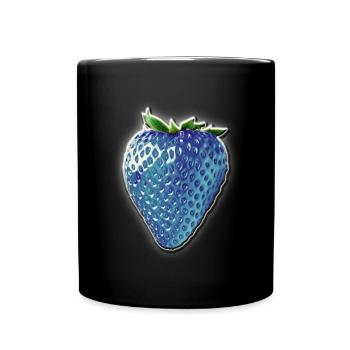 Blaue Erdbeere - Tasse einfarbig - Schwarz - Vorne