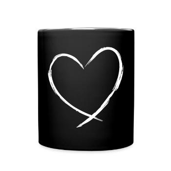 Heart symbol love gift friendship romantic - Full Colour Mug - black - Front