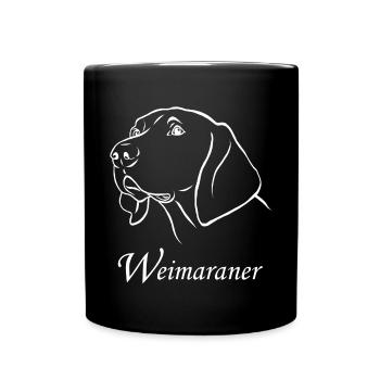 Portrait de Weimaraner - Mug uni - noir - Devant
