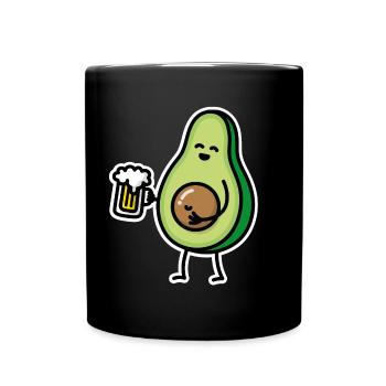 Drôle d'avocat bière bière ventre avocat fosse céto - Mug uni - noir - Devant