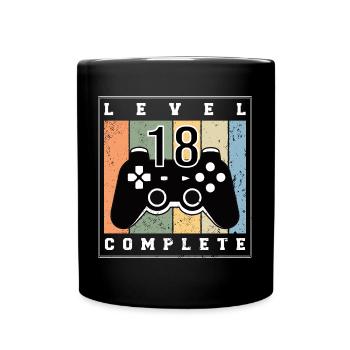 18th birthday Level 18th birthday 18 years Gaming - Full Colour Mug - black - Front