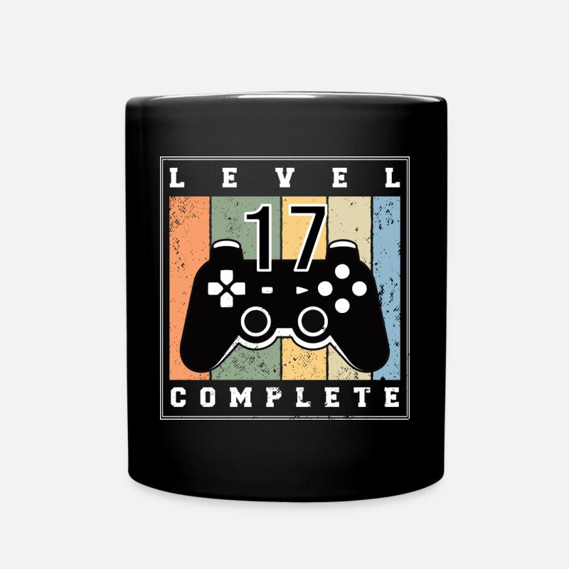 17. Geburtstag Level 17th birthday 17 years Gaming - Tasse einfarbig - Schwarz
