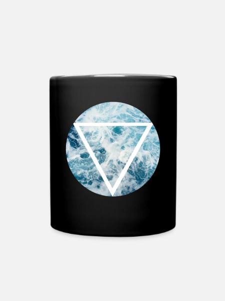 Water triangle - Tasse einfarbig - Schwarz
