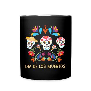 Calavera Day of The Dead Sugar Skull cadeau coloré - Mug uni - noir - Devant