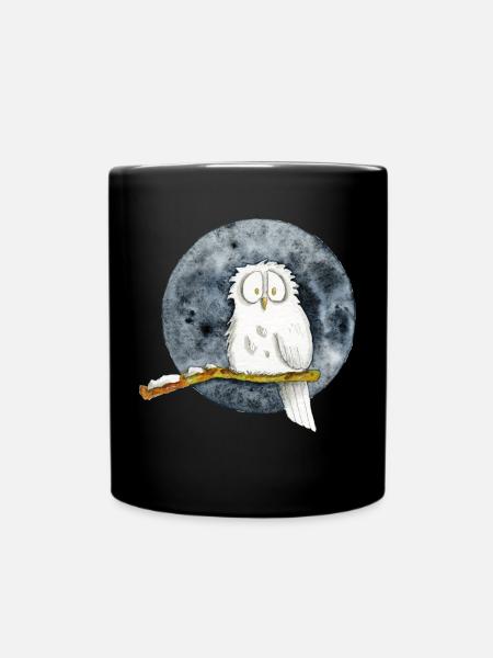 Die Schneeeule - Tasse einfarbig - Schwarz