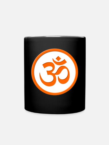 Om Yoga Meditation - Tasse einfarbig - Schwarz