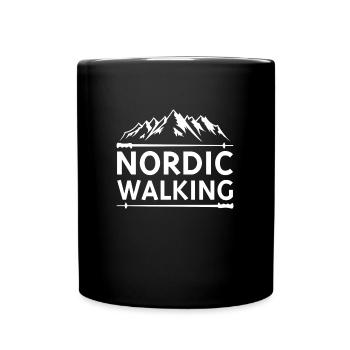 Nordic Walking - Tasse einfarbig - Schwarz - Vorne