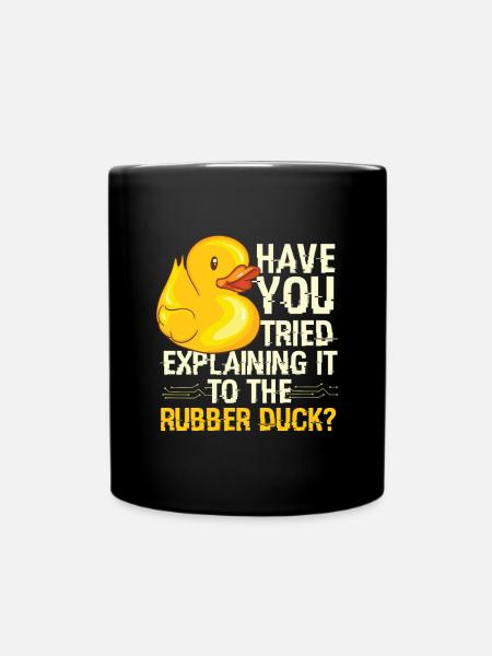 Rubber Duck Debugging Programmierer - Tasse einfarbig - Schwarz