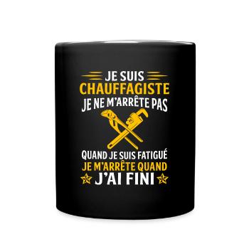 Je suis un chauffagiste - plombier chauffagiste - Mug uni - noir - Devant