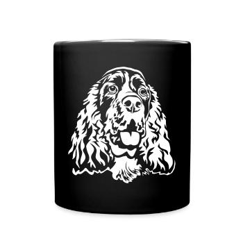 Englischer Springer Spaniel Kopf "Black Edition" - Tasse einfarbig - Schwarz - Vorne