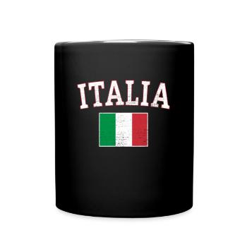 Italia Flagge Italien Rom Italienisch - Tasse einfarbig - Schwarz - Vorne