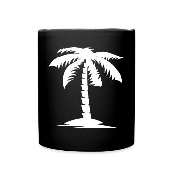 palme natur nature urlaub holidays icon Logo - Tasse einfarbig - Schwarz - Vorne