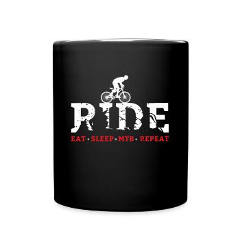 Mountain Bike MTB Retro Mountain Bike - Tasse einfarbig - Schwarz - Vorne